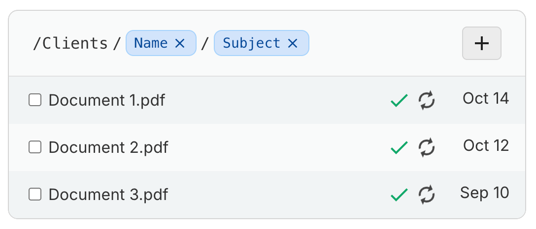 Image showing automatic file exports in Pipefile File Sync to Google Drive, Dropbox, and Microsoft 365.